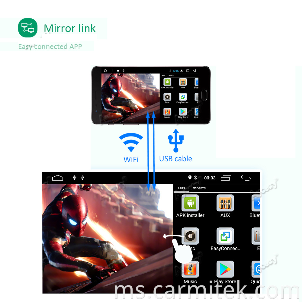 mirro link android benz w203